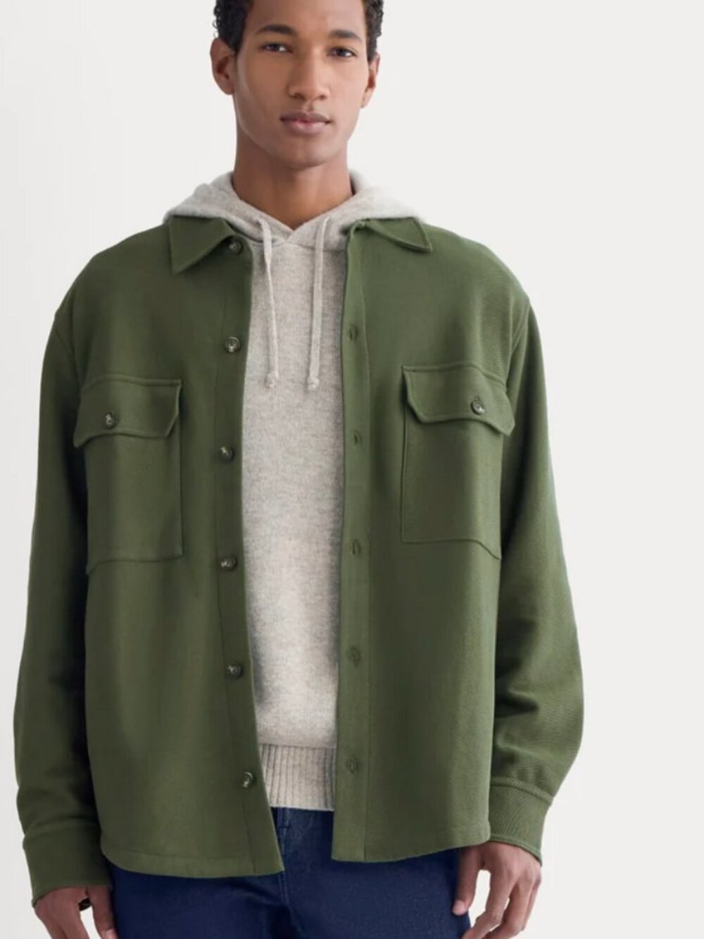 Everlane Relaxed Knit Utility Shirt, Medium